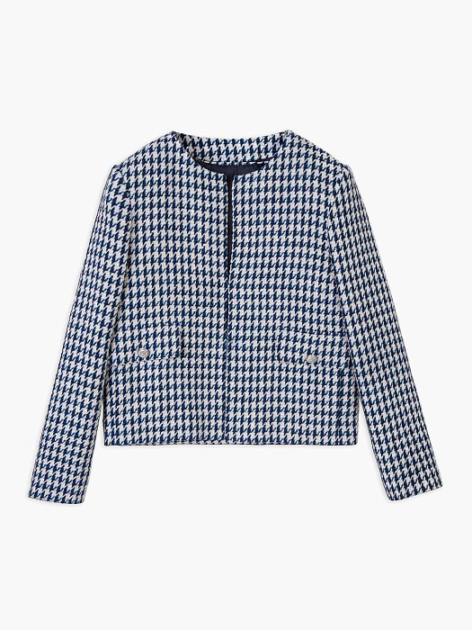 Твидовый жакет без воротника: фото №7