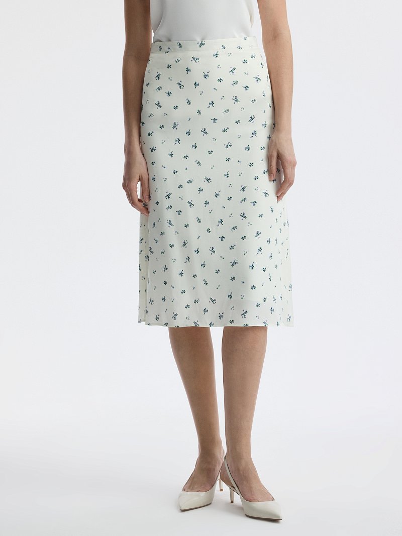 Атласная юбка в цветочек