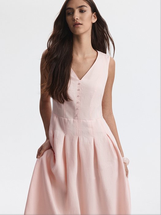 Расклешенное платье изо льна: фото №2