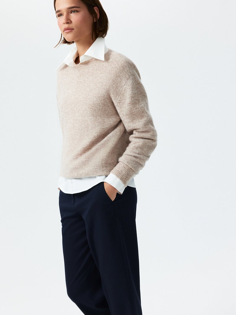 Укороченные брюки в полоску