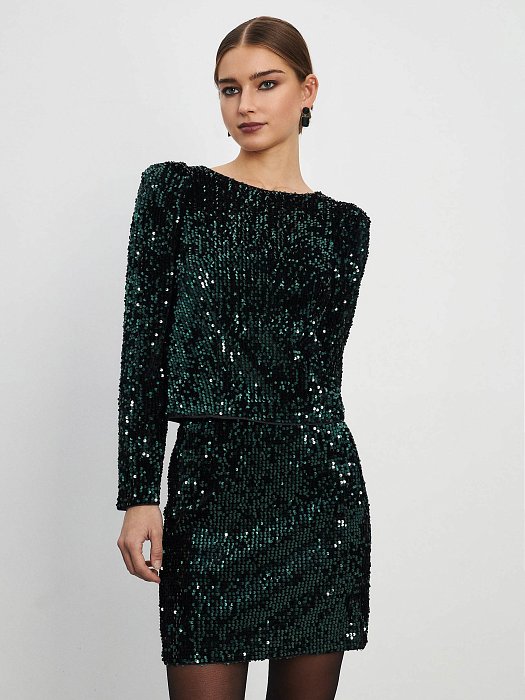Блуза с длинными рукавами и пайетками: фото №3