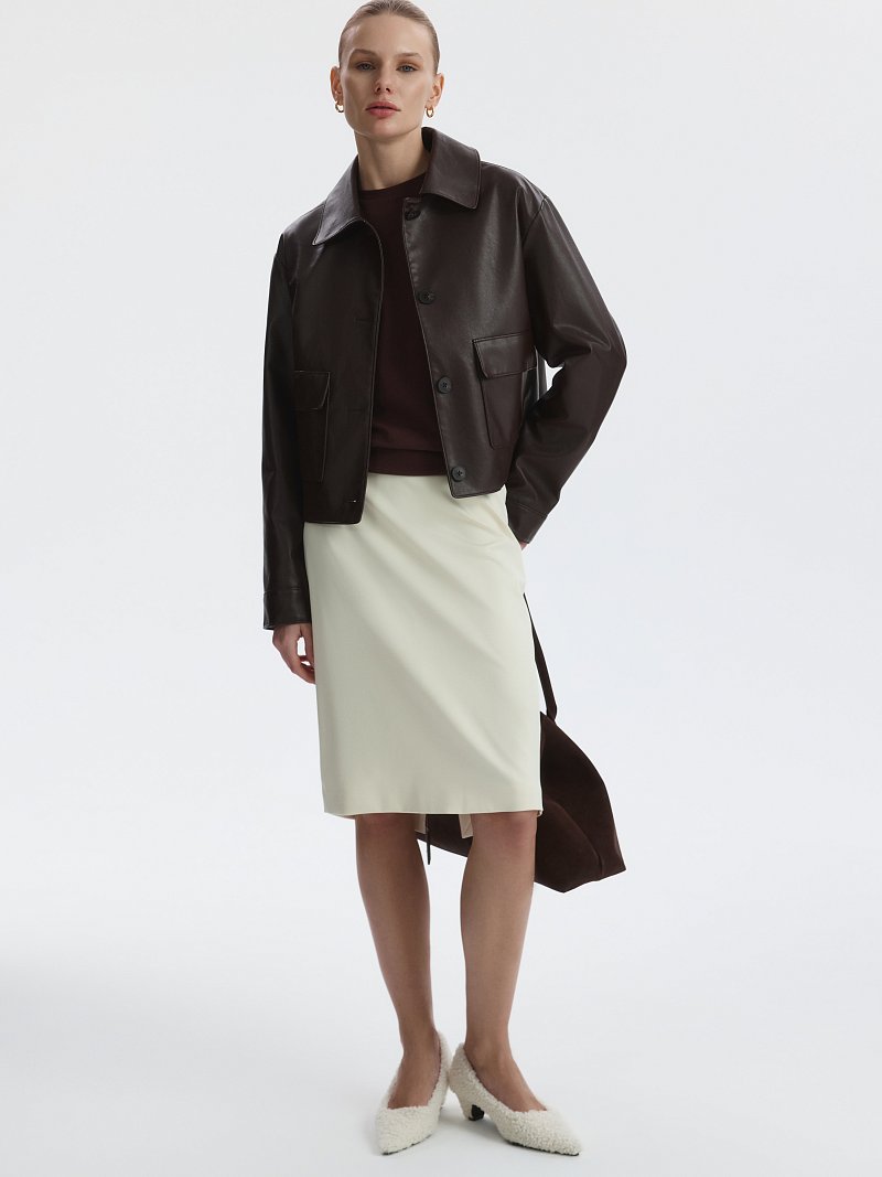 Атласная юбка-миди