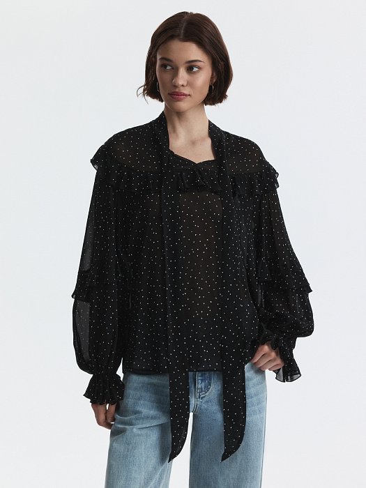 Шифоновая блуза с воланами: фото №4