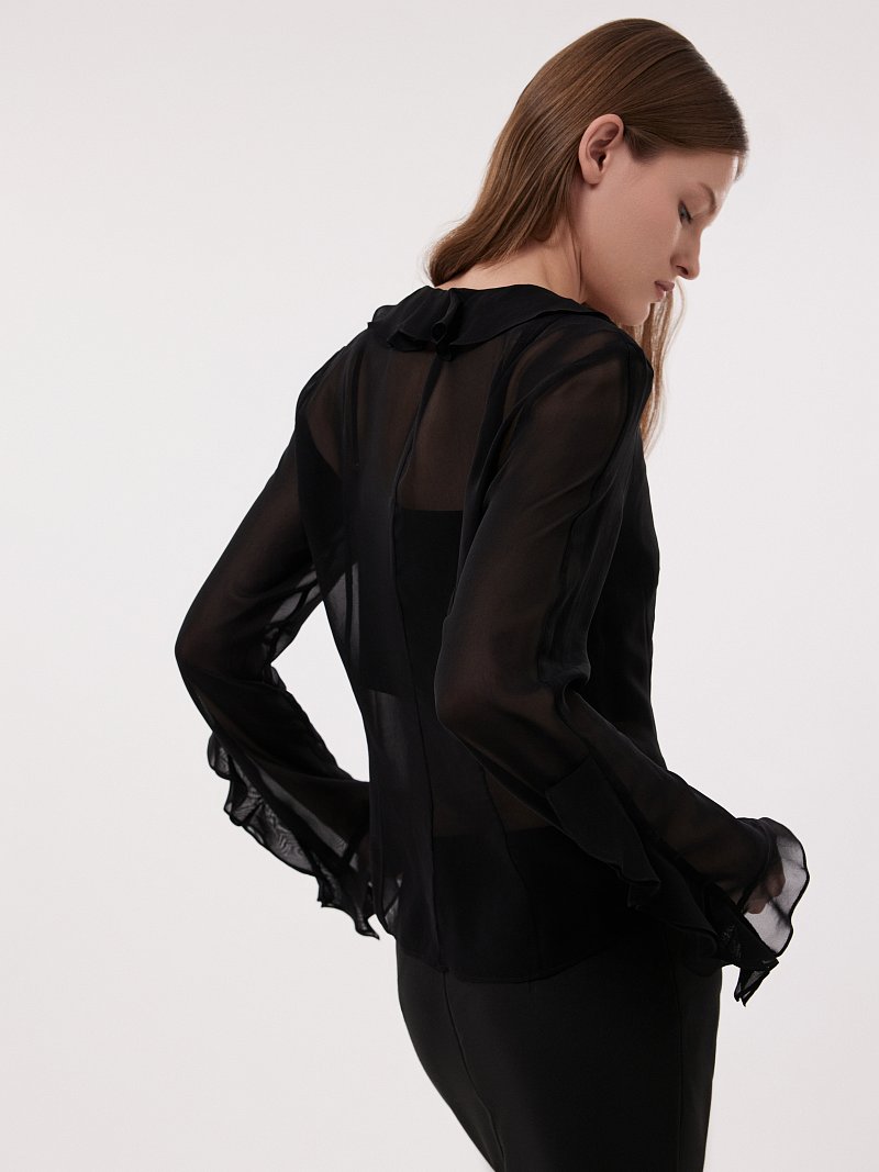 Шифоновая блуза с воланами и топ