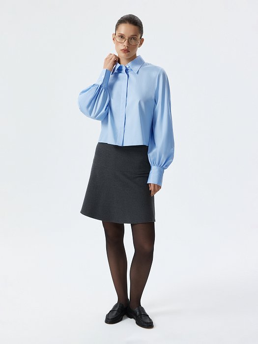 Укороченная рубашка из хлопка: фото №5