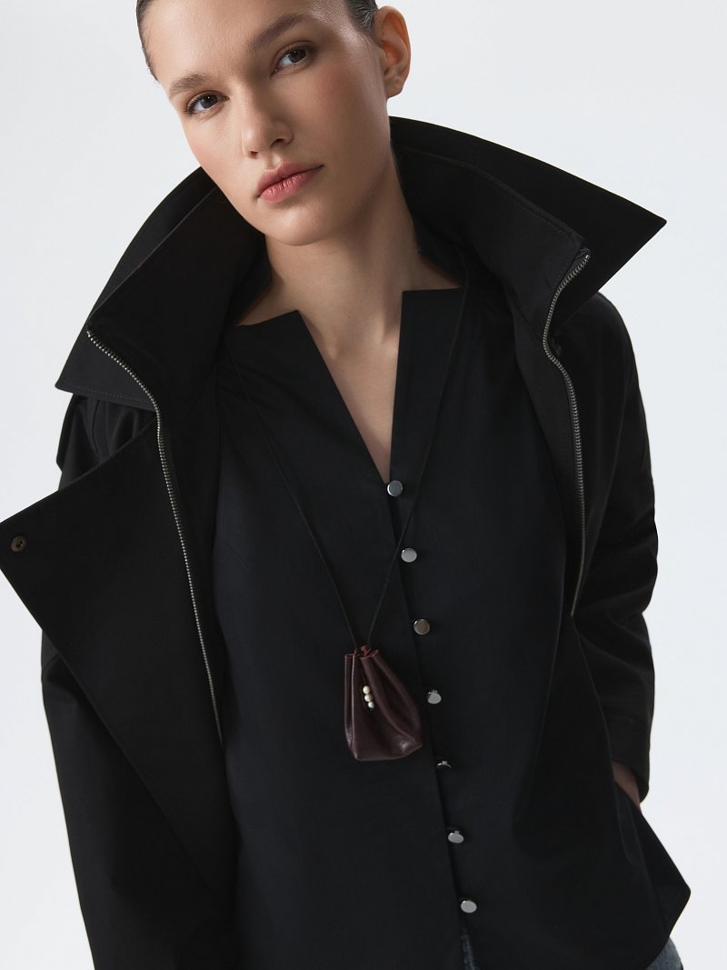 Хлопковая блуза без рукавов