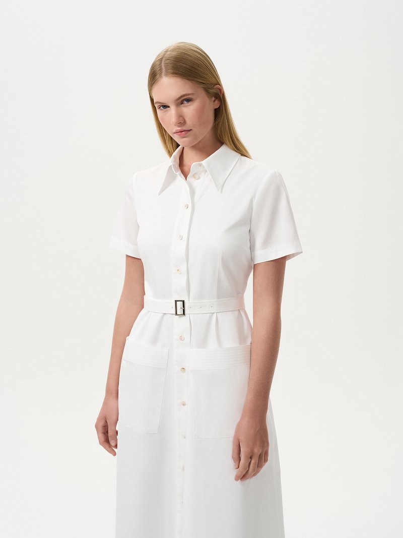 Расклешенное платье-рубашка