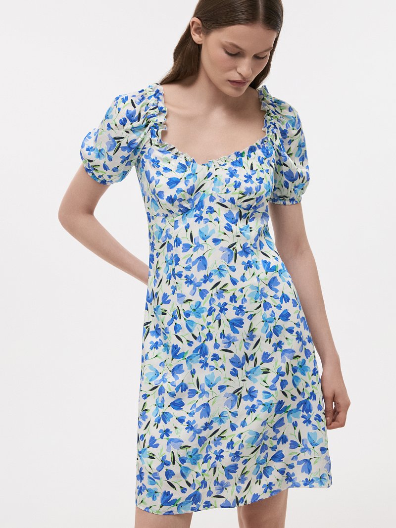Короткое платье с цветочным принтом