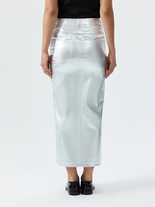 Юбка-макси с серебристым напылением: фото №6