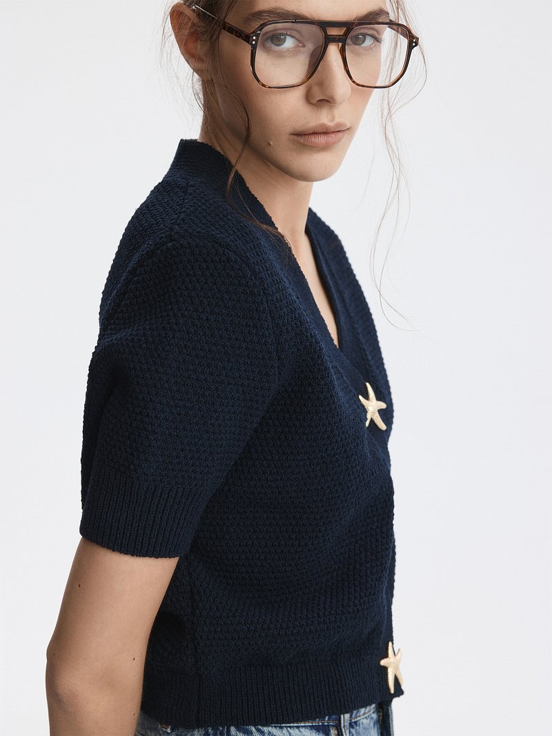 Кардиган с короткими рукавами