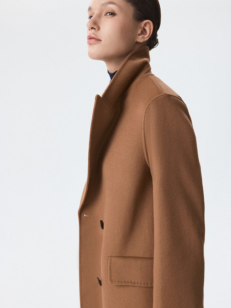 Двубортное пальто с шерстью (Р158)