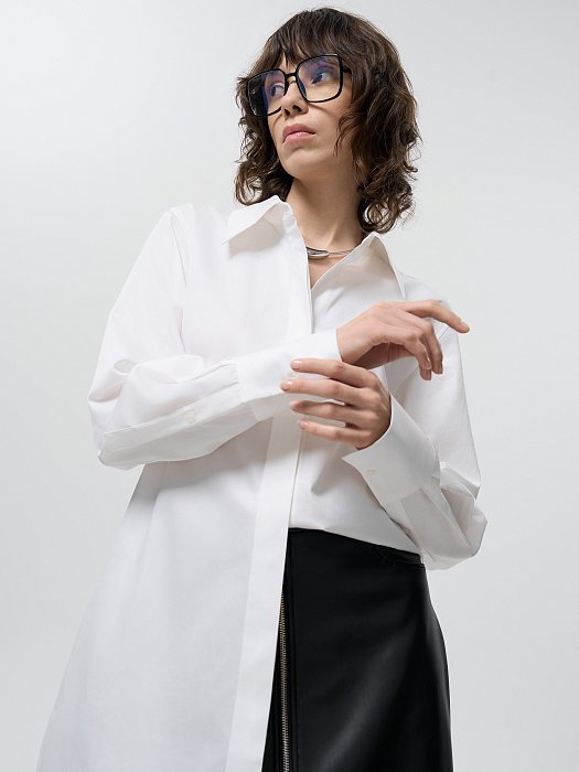 Удлиненная рубашка из хлопка: фото №2