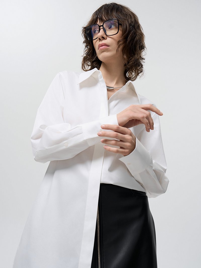 Удлиненная рубашка из хлопка