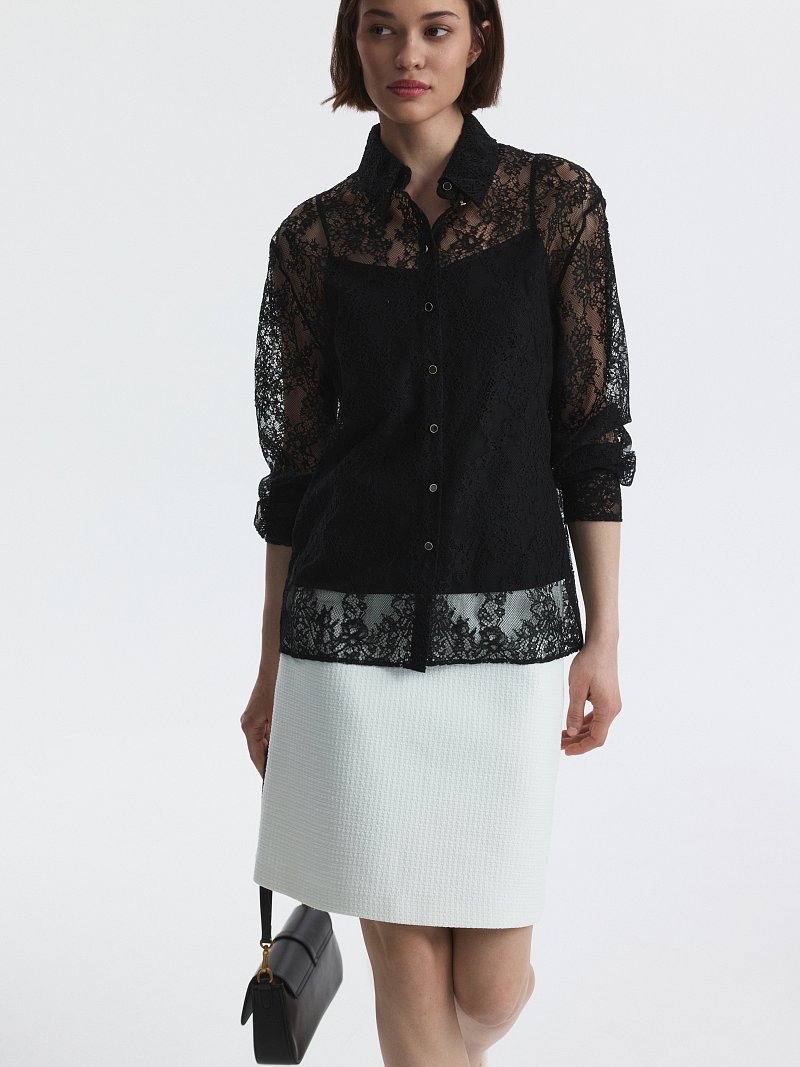 Юбка-трапеция из твида