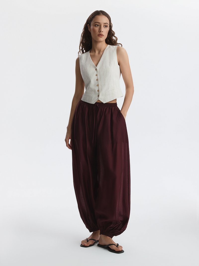 Жилет из хлопка и льна