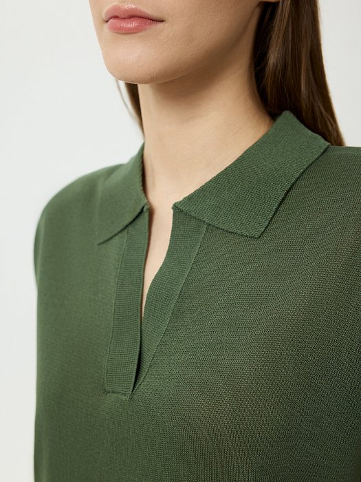 Вязаное поло из вискозы: фото №3