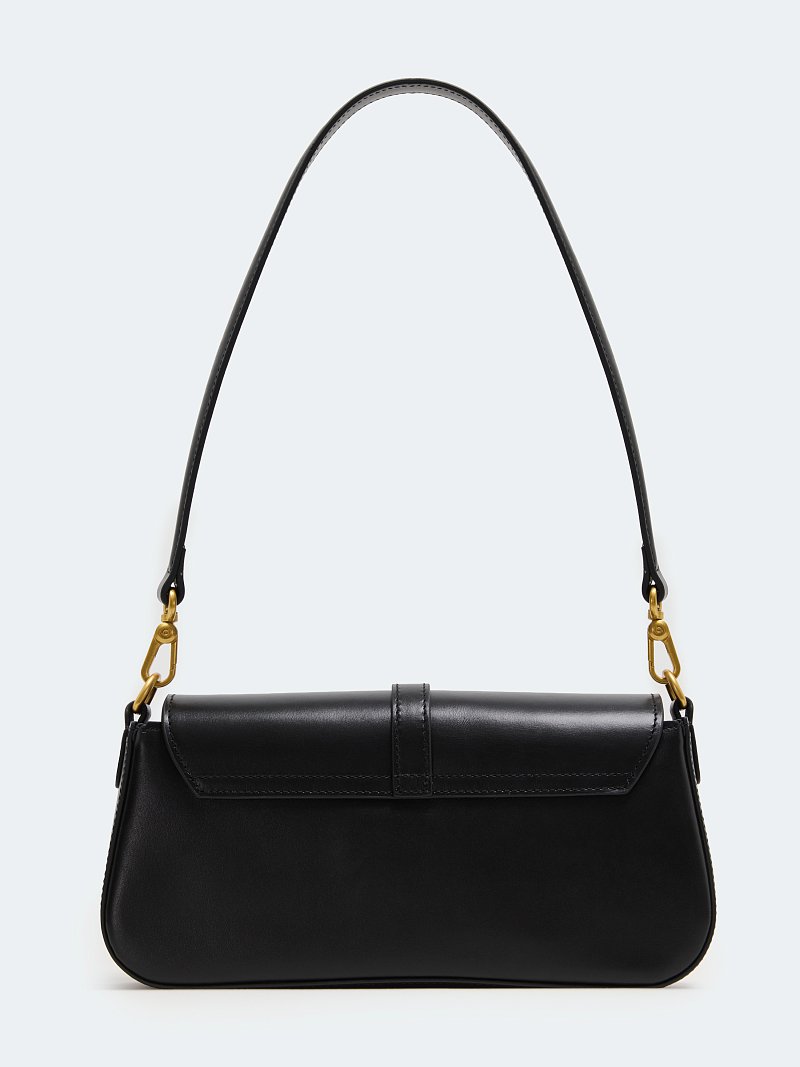 Сумка-багет из натуральной кожи