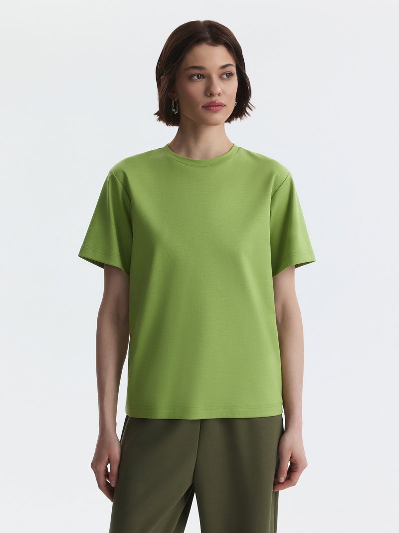 Однотонная футболка из 100% хлопка 