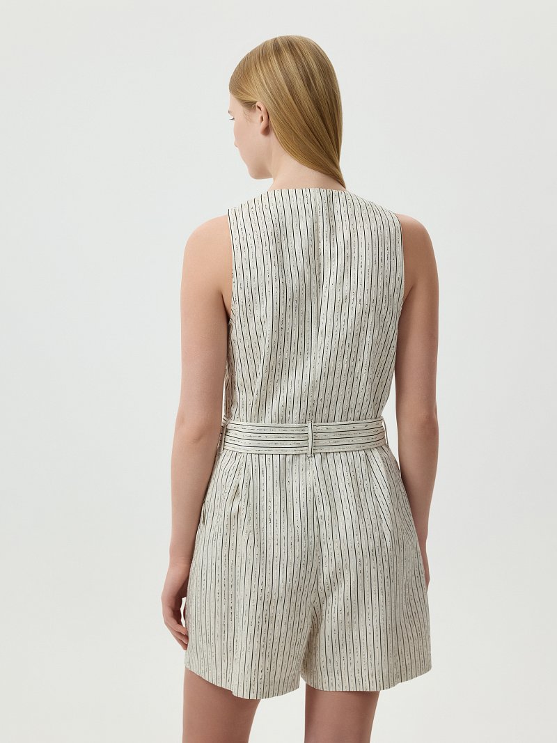 Комбинезон со льном в полоску