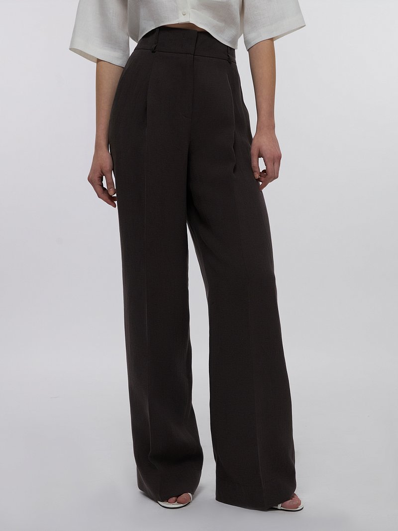 Удлиненные брюки со льном