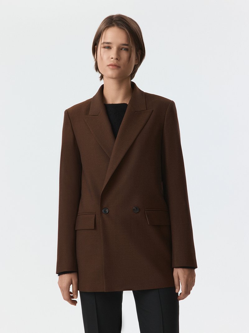 Двубортный удлиненный жакет