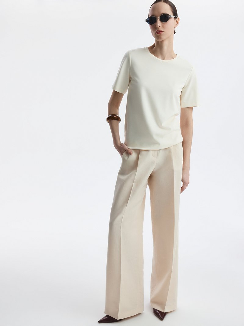 Брюки из хлопка и льна