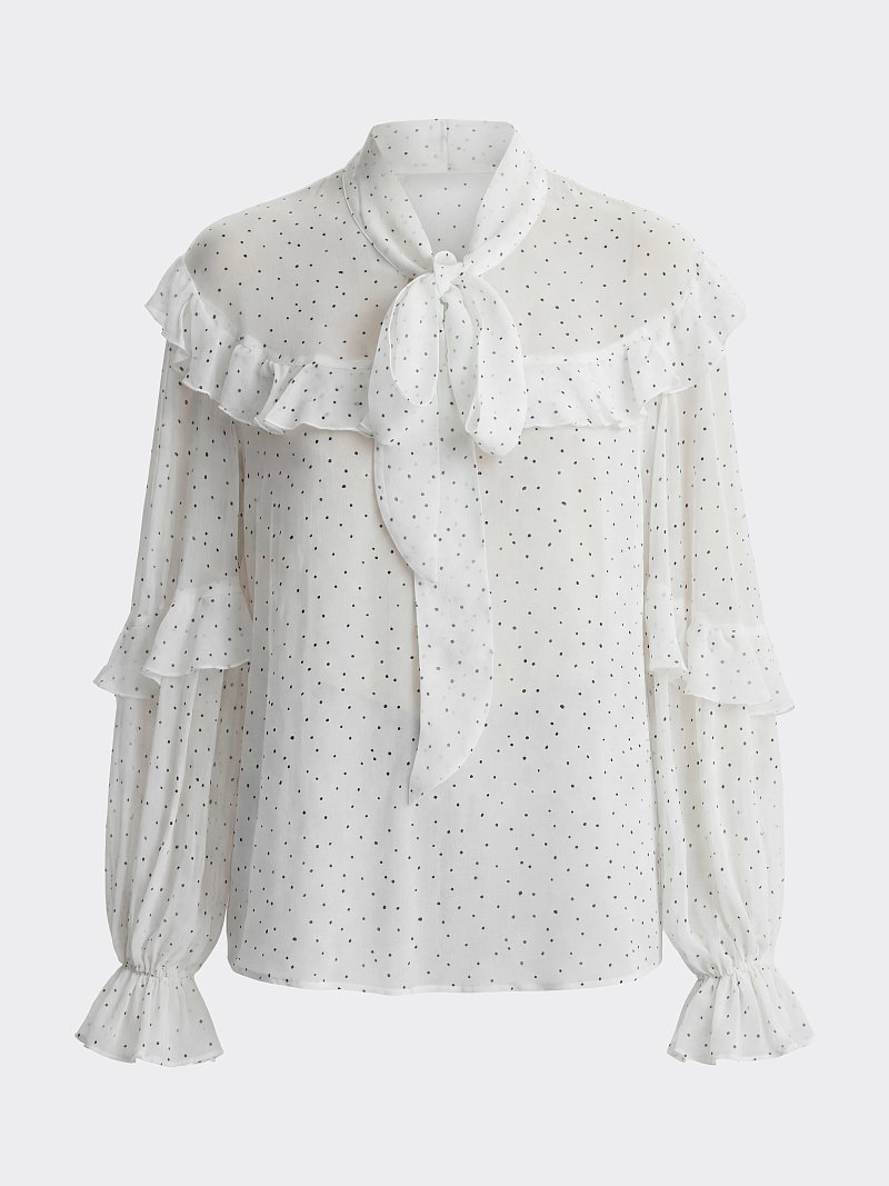 Шифоновая блуза с воланами