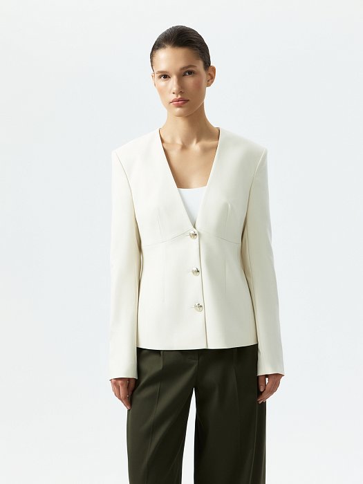 Приталенный жакет с V-вырезом (Р158): фото №2