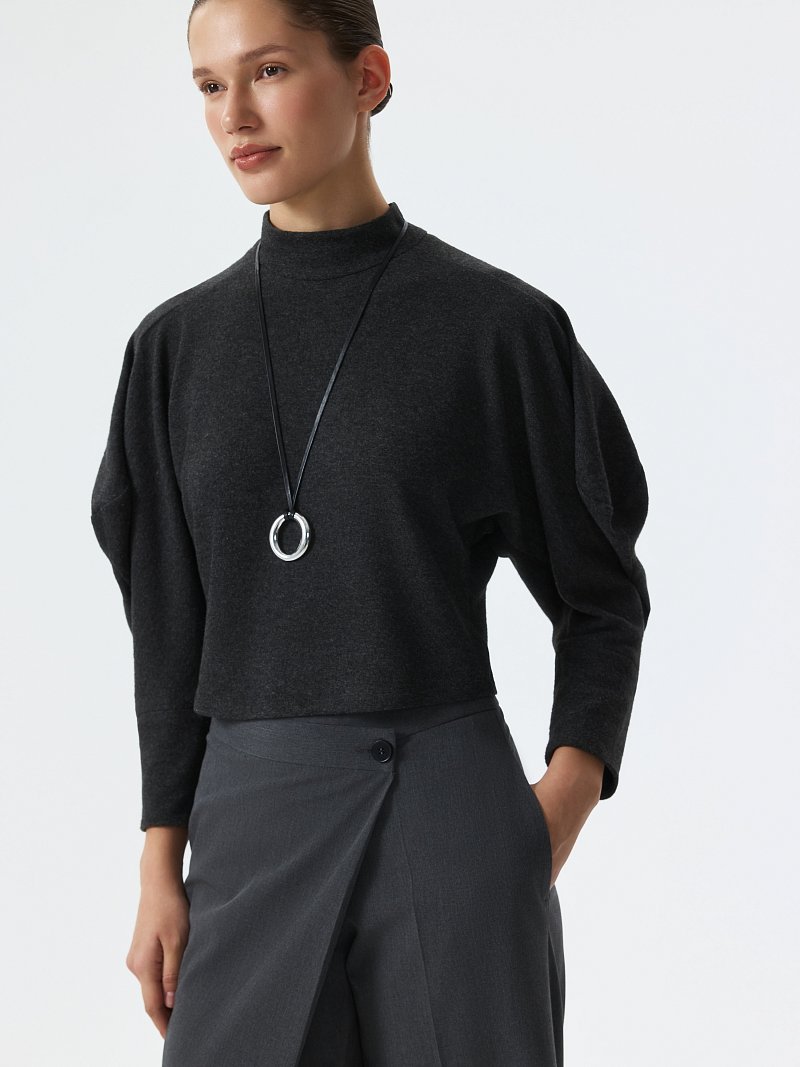 Укороченный джемпер со стойкой