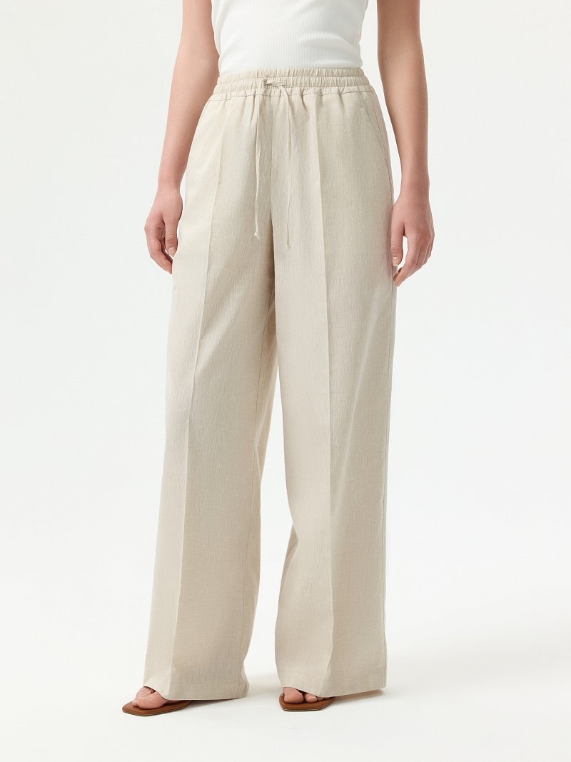 Брюки из хлопка и льна