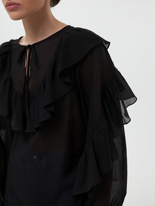 Прямая блуза с воланами: фото №5