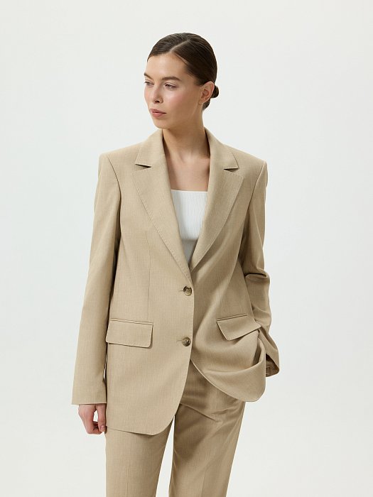 Прямой жакет с хлопком: фото №2