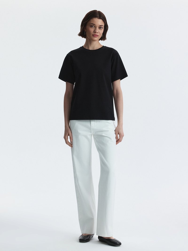 Однотонная футболка из 100% хлопка 