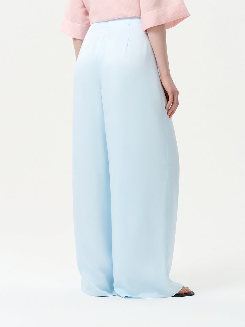 Атласные брюки-палаццо