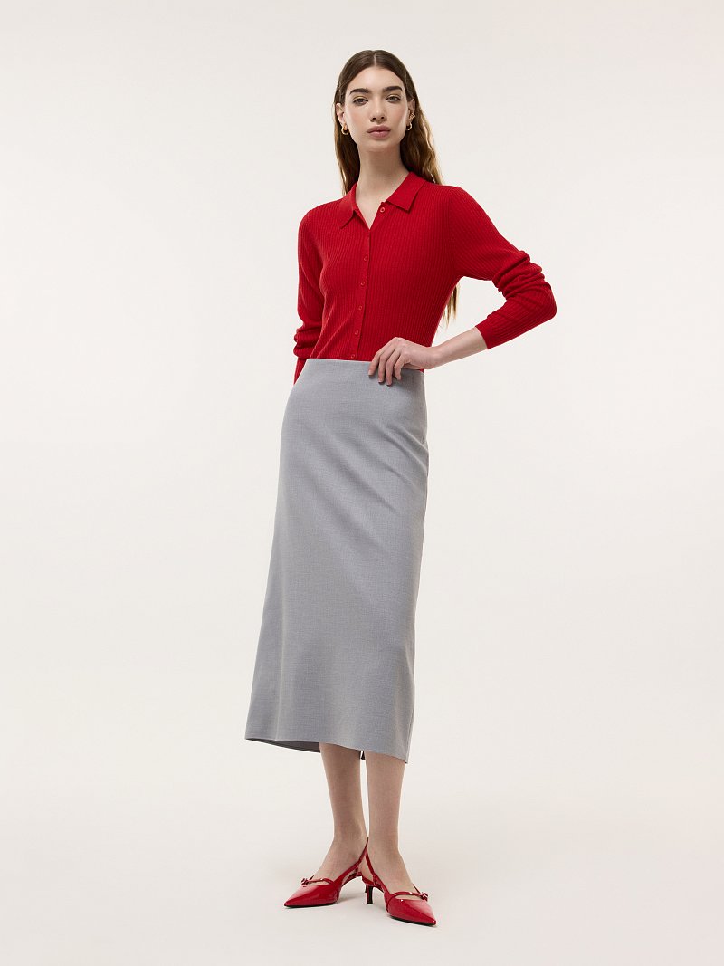 Юбка-трапеция в длине миди 