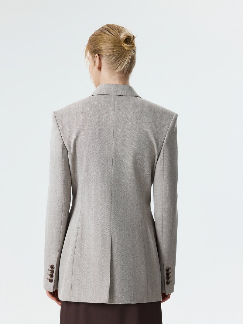 Двубортный жакет с шерстью