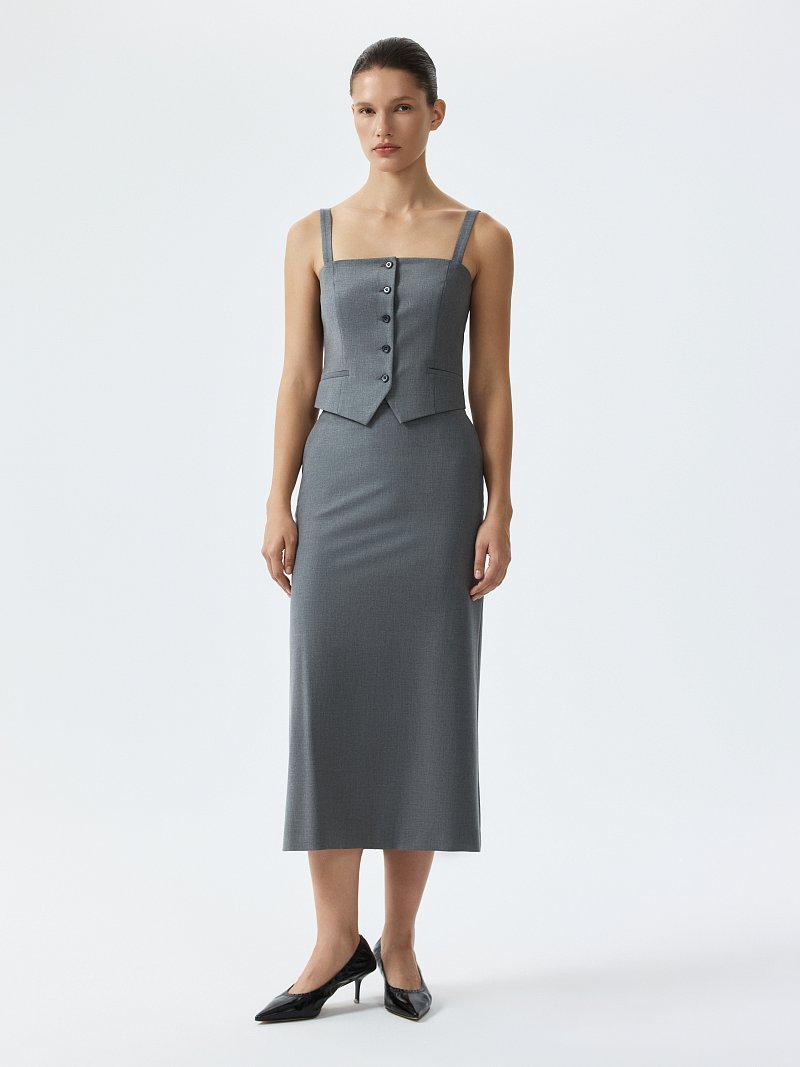 Костюмный топ со съемными бретелями