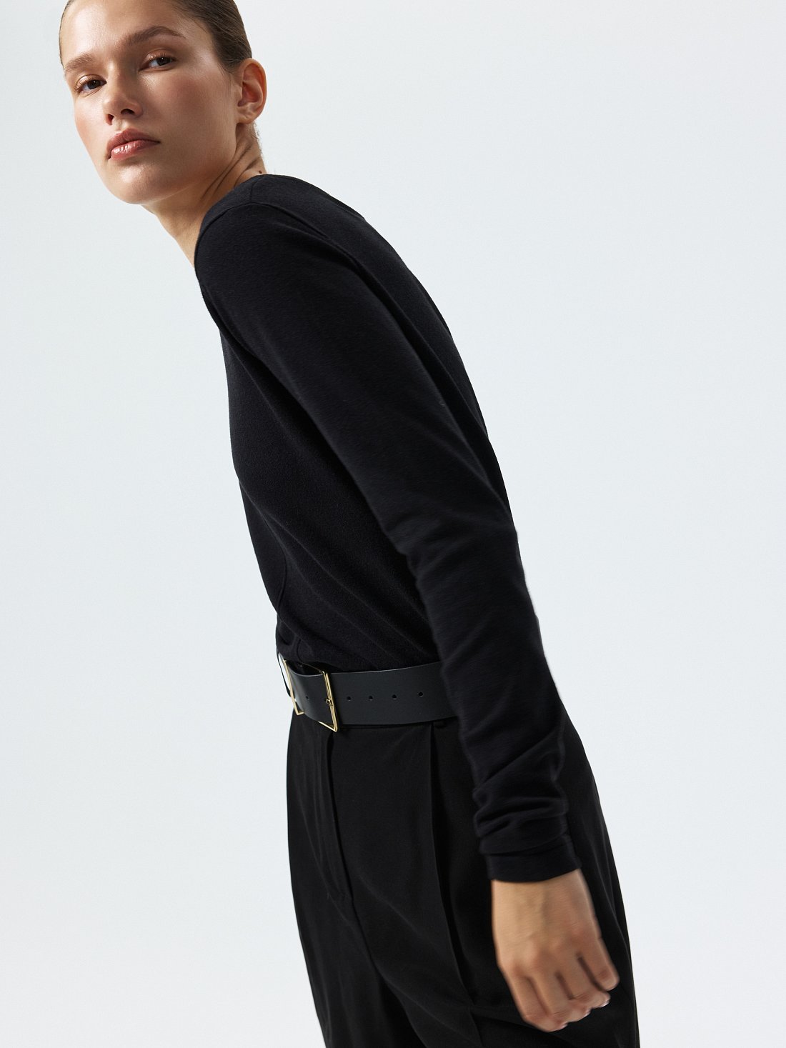 Лонгслив из вискозы и хлопка: фото №1