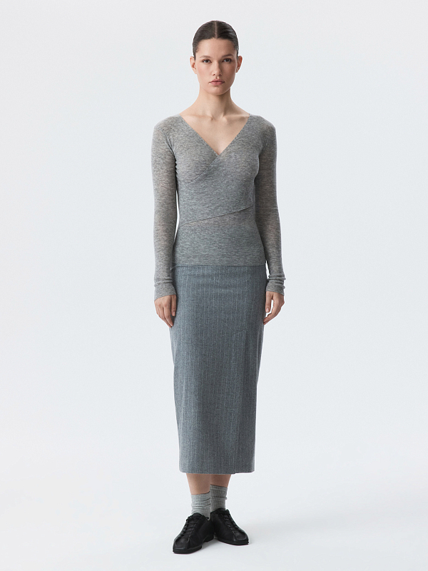 Шерстяной джемпер на запах