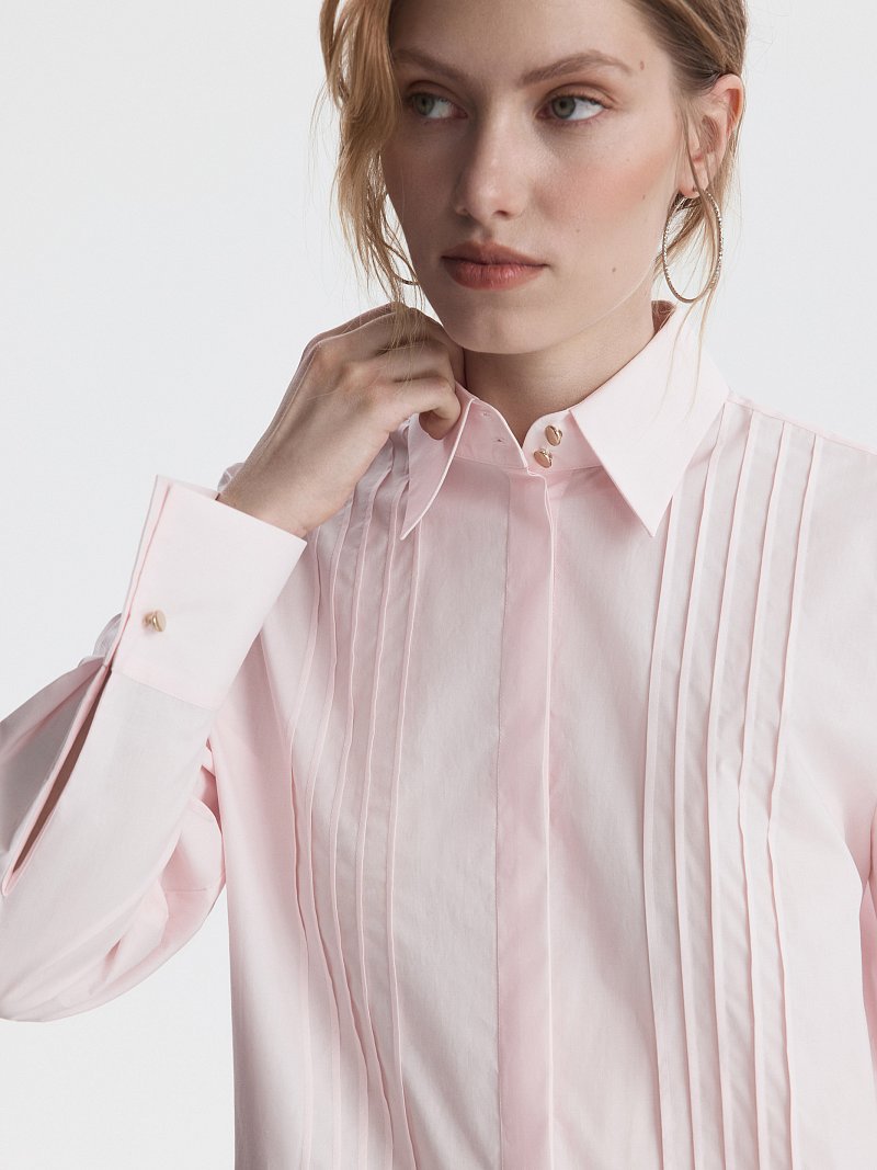 Хлопковая блуза с рельефами