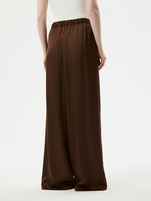 Атласные брюки на резинке