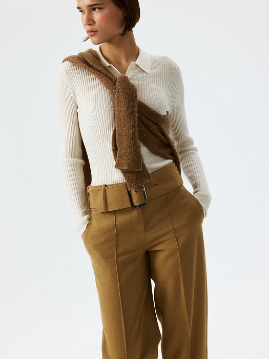 Зауженные брюки из фланели: фото №2