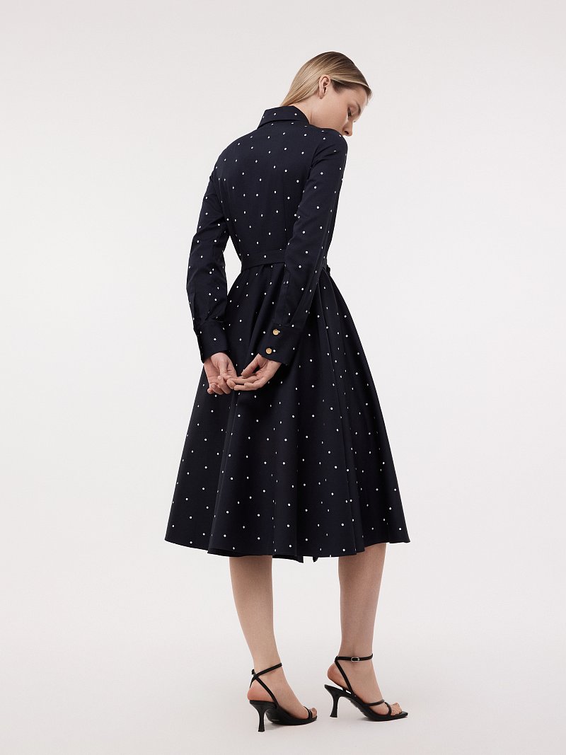 Платье-рубашка в горох