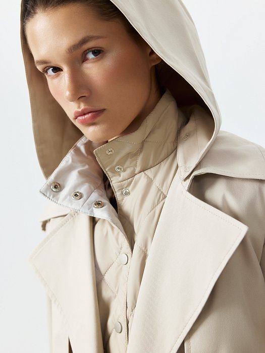 Плащ со съемным жилетом и капюшоном: фото №3