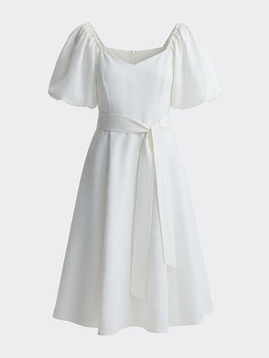 Расклешенное платье со льном: фото №6