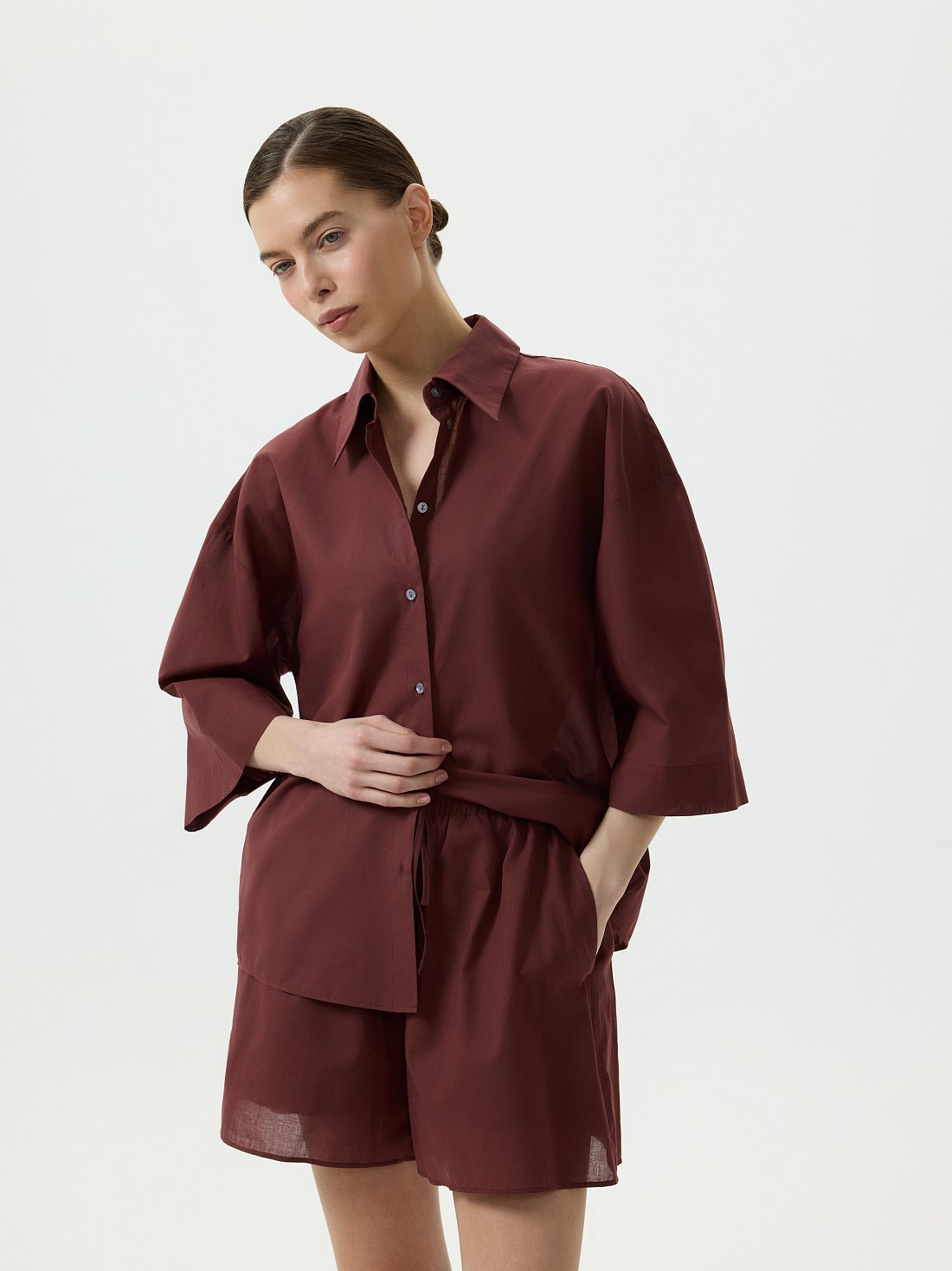 Рубашка с топом из хлопка: фото №1