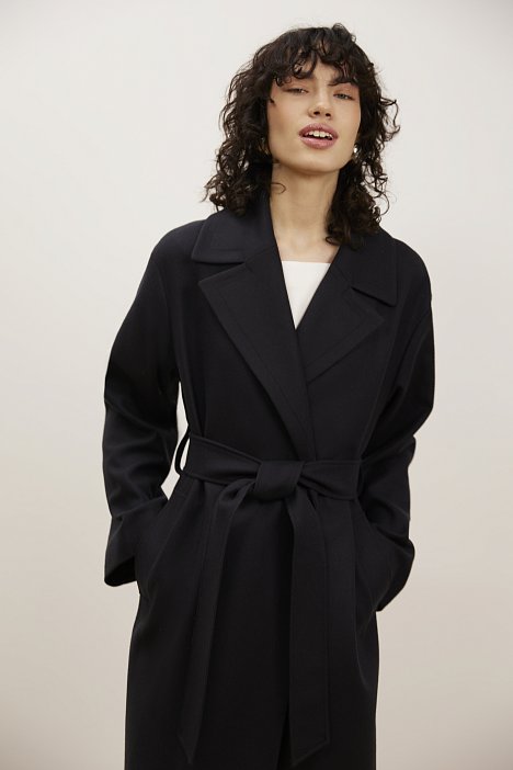 Пальто-халат из шерсти: фото №4