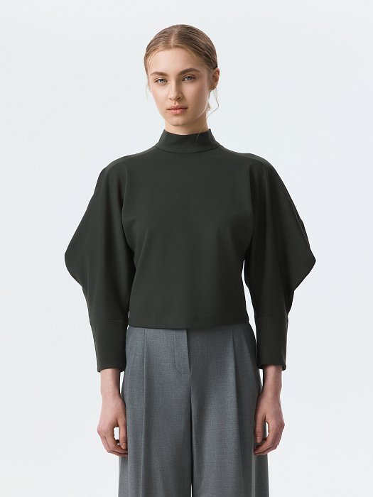 Лонгслив с объемными рукавами 3/4: фото №3