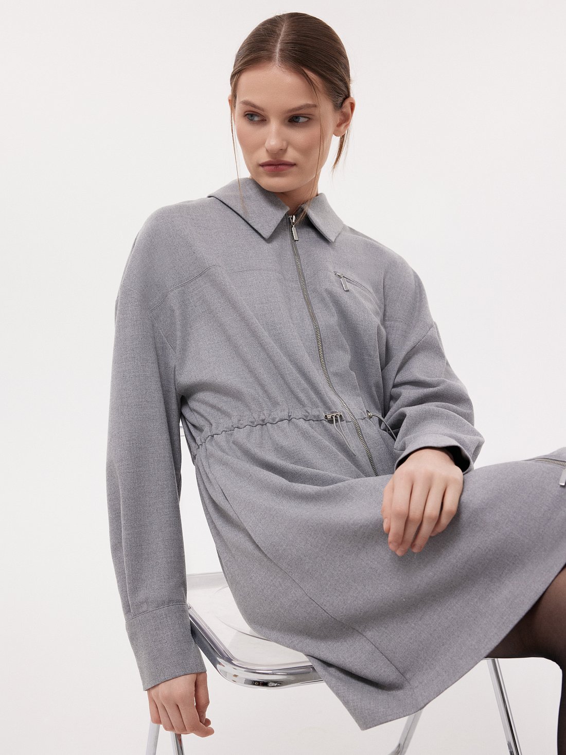 Платье-рубашка на молнии: фото №1