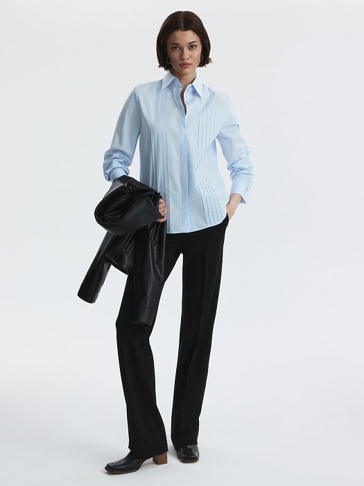 Хлопковая блуза с рельефами (Р158): фото №6